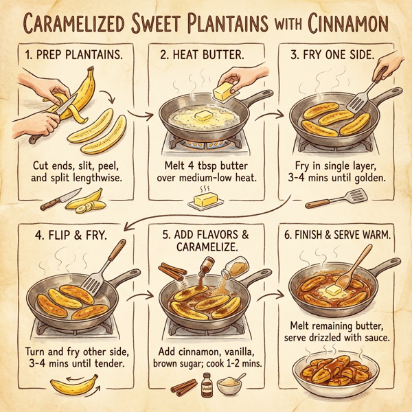 Caramelized Sweet Plantains with Cinnamon instructions
