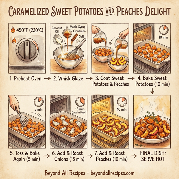Caramelized Sweet Potatoes and Peaches Delight instructions