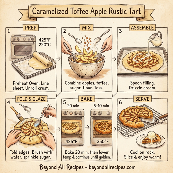 Caramelized Toffee Apple Rustic Tart instructions