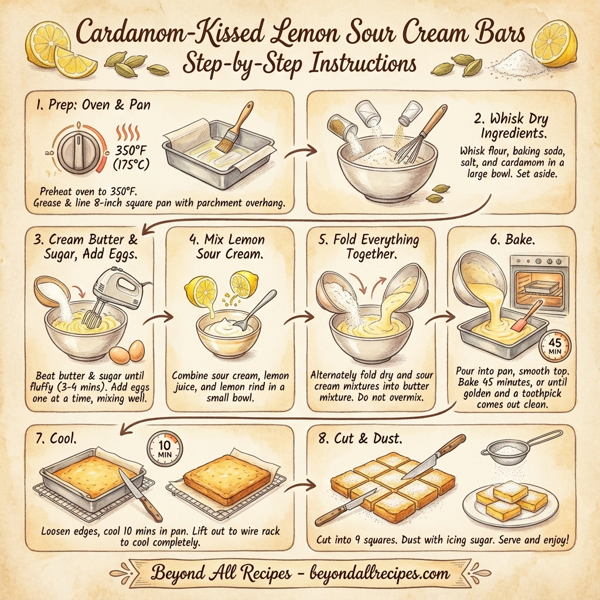Cardamom-Kissed Lemon Sour Cream Bars instructions