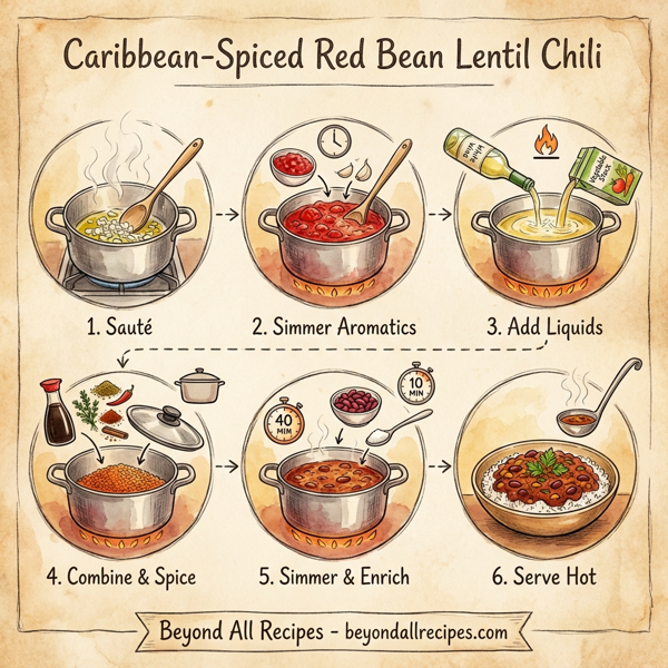 Caribbean-Spiced Red Bean Lentil Chili instructions
