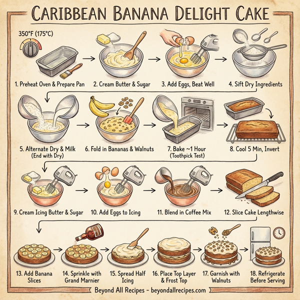 Caribbean Banana Delight Cake instructions