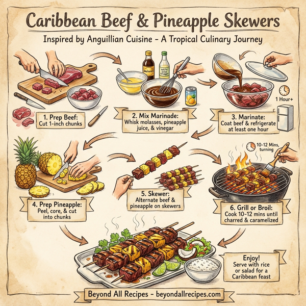 Caribbean Beef and Pineapple Skewers instructions
