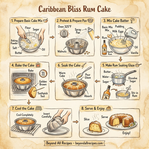 Caribbean Bliss Rum Cake instructions