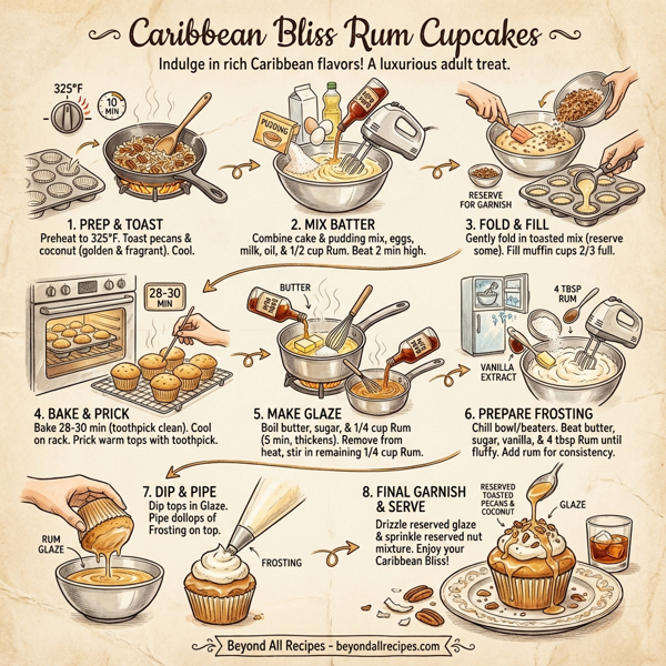 Caribbean Bliss Rum Cupcakes instructions