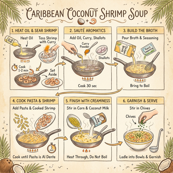 Caribbean Coconut Shrimp Soup instructions