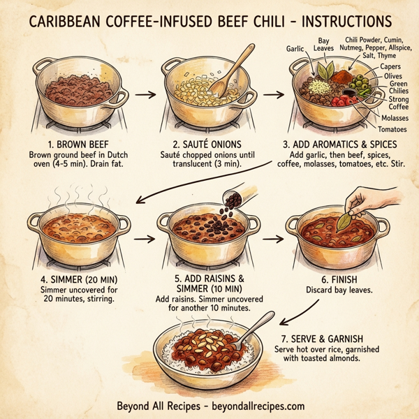 Caribbean Coffee-Infused Beef Chili instructions