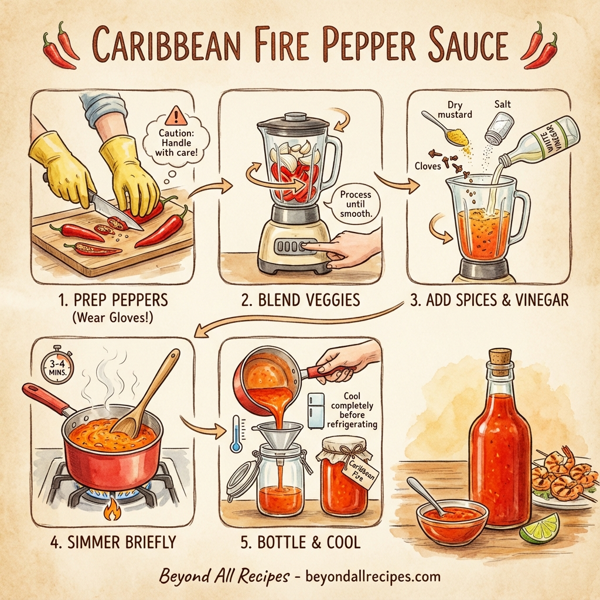 Caribbean Fire Pepper Sauce instructions