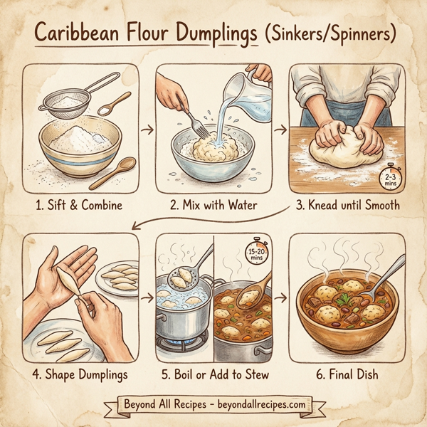 Caribbean Flour Dumplings (Sinkers/Spinners) instructions