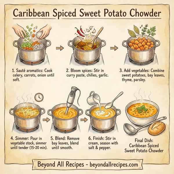 Caribbean Spiced Sweet Potato Chowder instructions