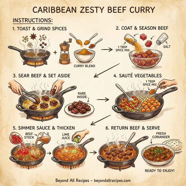 Caribbean Zesty Beef Curry instructions