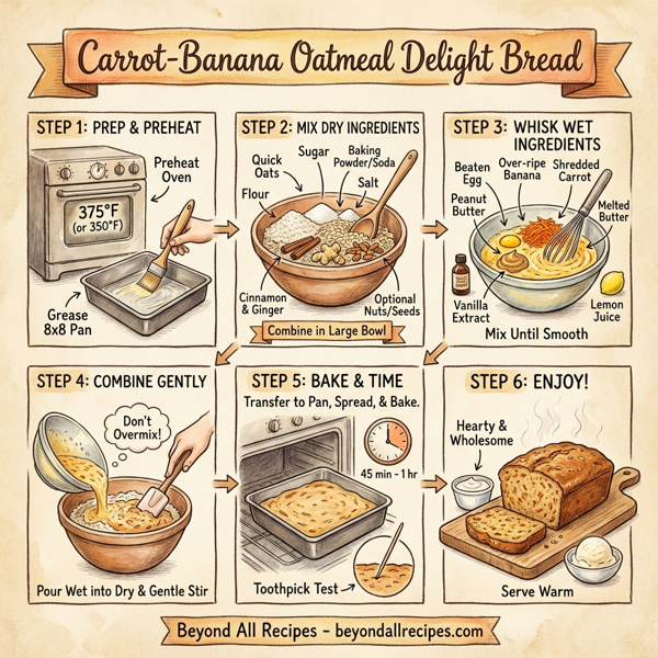 Carrot-Banana Oatmeal Delight Bread instructions