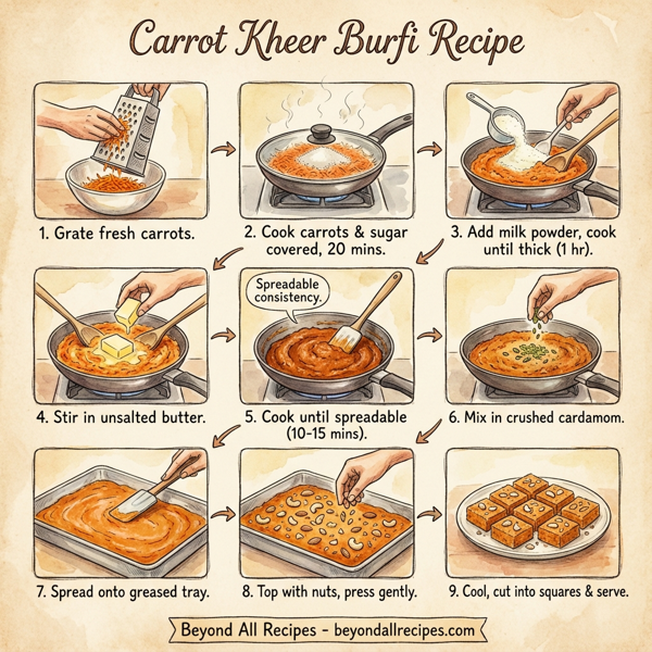 Carrot Kheer Burfi instructions