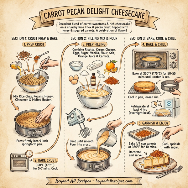 Carrot Pecan Delight Cheesecake instructions