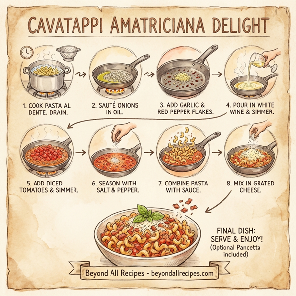 Cavatappi Amatriciana Delight instructions