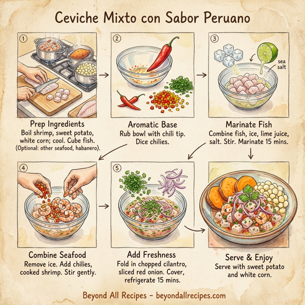 Ceviche Mixto con Sabor Peruano instructions