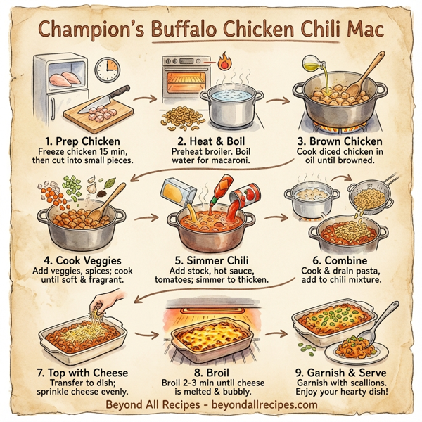 Champion's Buffalo Chicken Chili Mac instructions