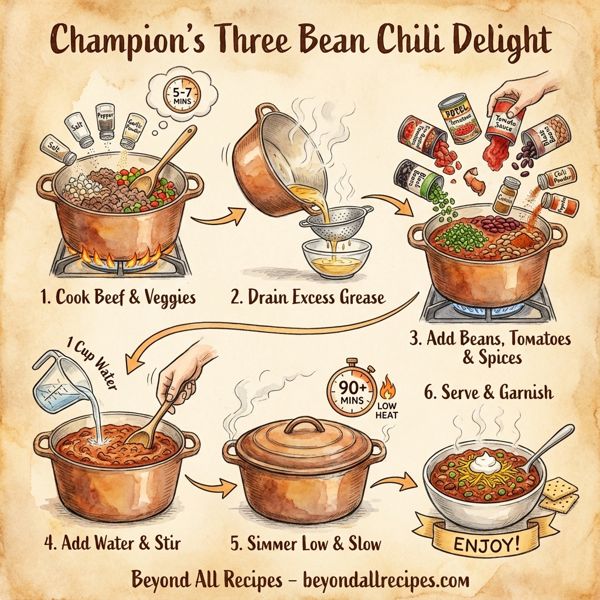 Champion's Three Bean Chili Delight instructions