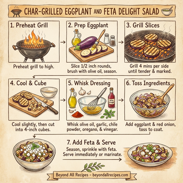 Char-Grilled Eggplant and Feta Delight Salad instructions