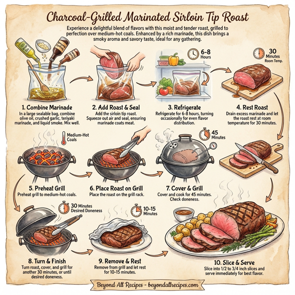 Charcoal-Grilled Marinated Sirloin Tip Roast instructions