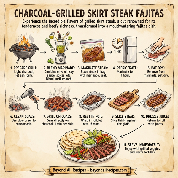Charcoal-Grilled Skirt Steak Fajitas instructions