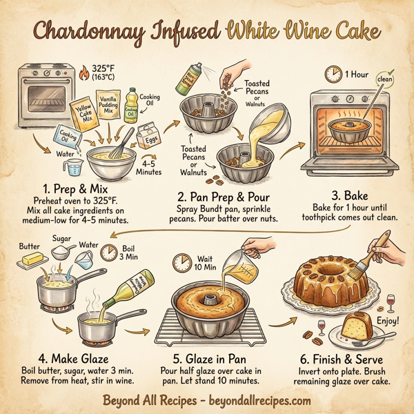 Chardonnay Infused White Wine Cake instructions
