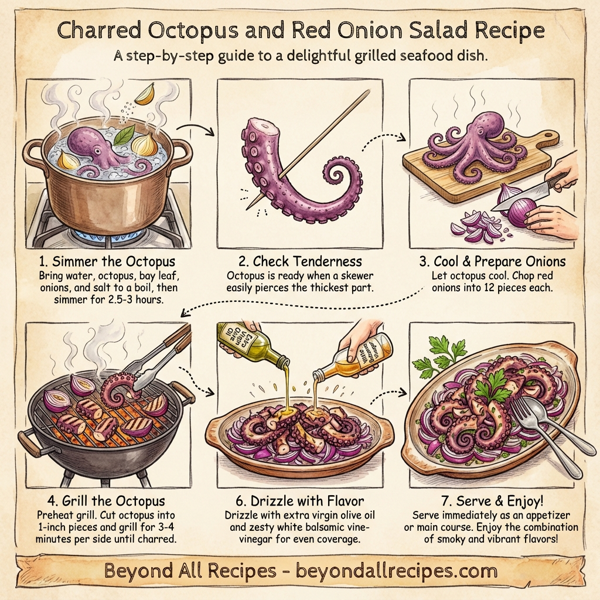 Charred Octopus and Red Onion Salad instructions