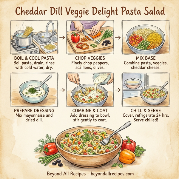 Cheddar Dill Veggie Delight Pasta Salad instructions