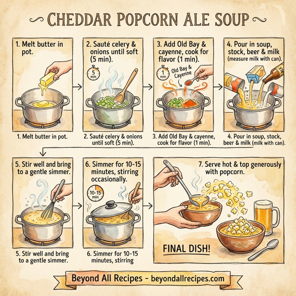 Cheddar Popcorn Ale Soup instructions