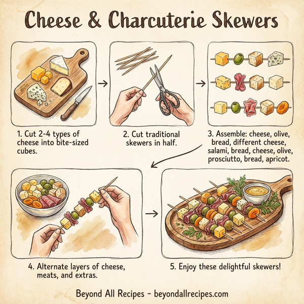 Cheese & Charcuterie Skewers instructions