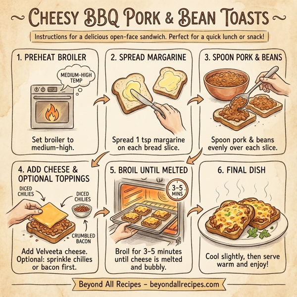 Cheesy BBQ Pork & Bean Toasts instructions