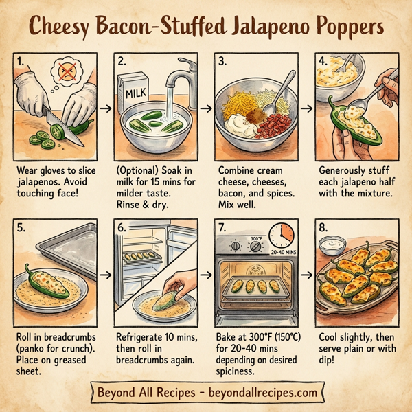 Cheesy Bacon-Stuffed Jalapeno Poppers instructions