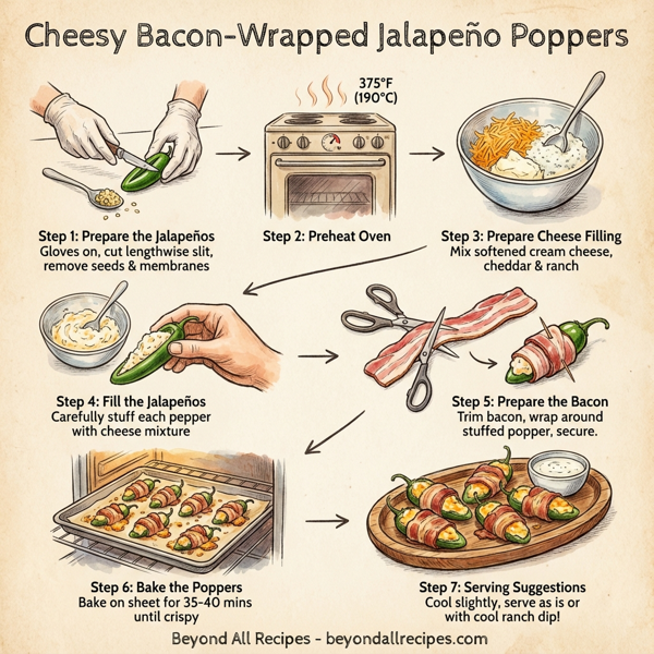 Cheesy Bacon-Wrapped Jalapeño Poppers instructions