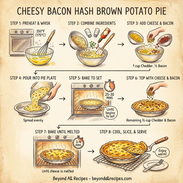 Cheesy Bacon Hash Brown Potato Pie instructions