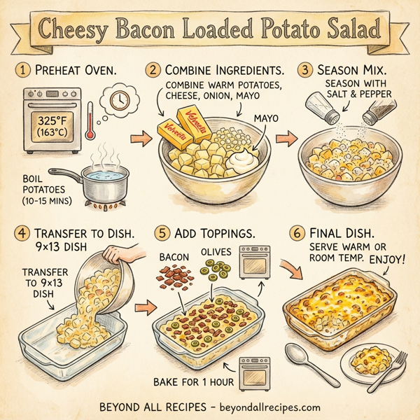 Cheesy Bacon Loaded Potato Salad instructions