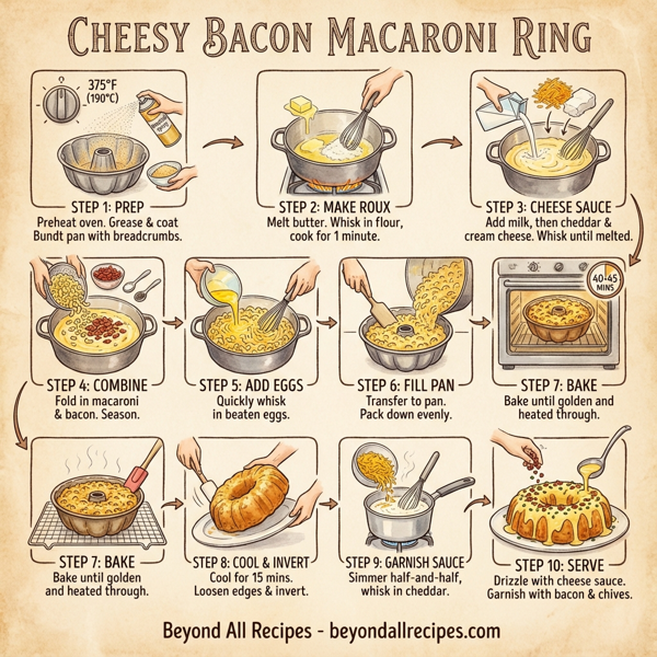 Cheesy Bacon Macaroni Ring instructions
