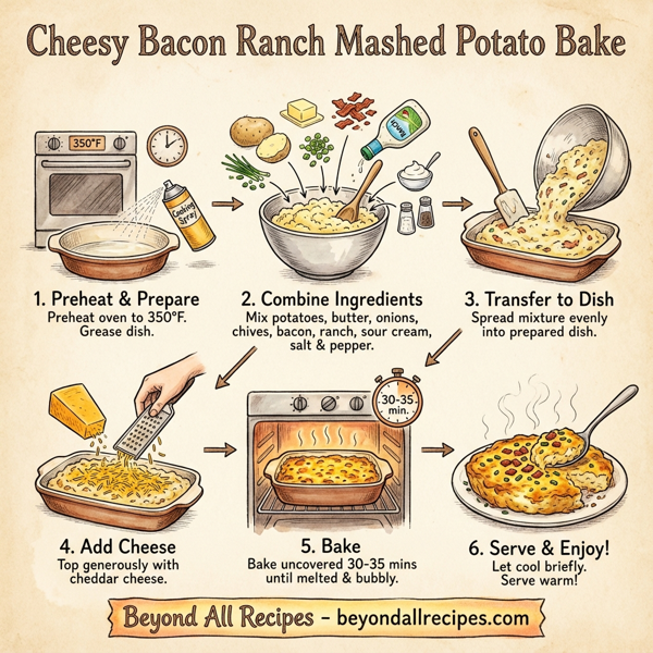 Cheesy Bacon Ranch Mashed Potato Bake instructions