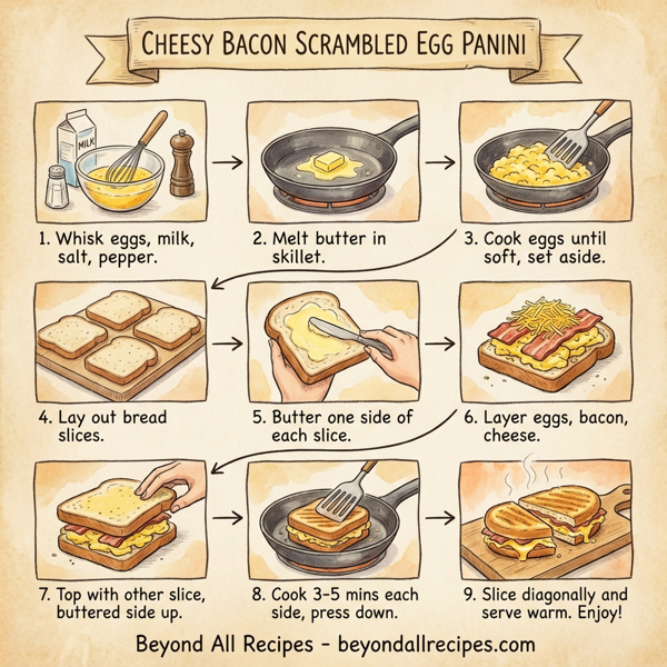 Cheesy Bacon Scrambled Egg Panini instructions