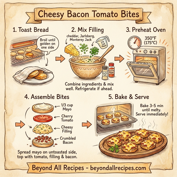 Cheesy Bacon Tomato Bites instructions