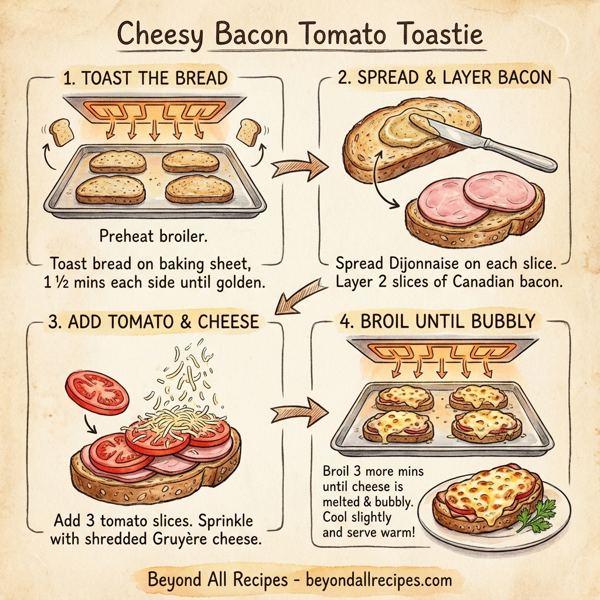 Cheesy Bacon Tomato Toastie instructions