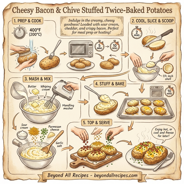 Cheesy Bacon & Chive Stuffed Twice-Baked Potatoes instructions