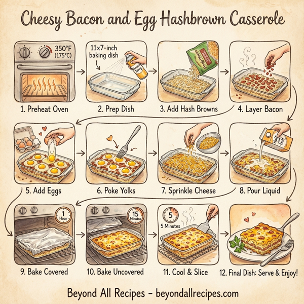 Cheesy Bacon and Egg Hashbrown Casserole instructions
