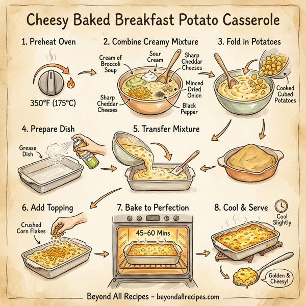 Cheesy Baked Breakfast Potato Casserole instructions