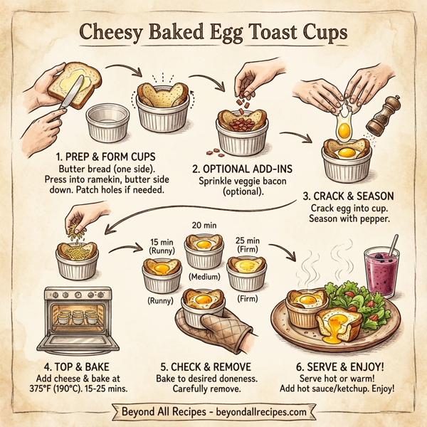 Cheesy Baked Egg Toast Cups instructions