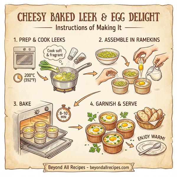 Cheesy Baked Leek & Egg Delight instructions