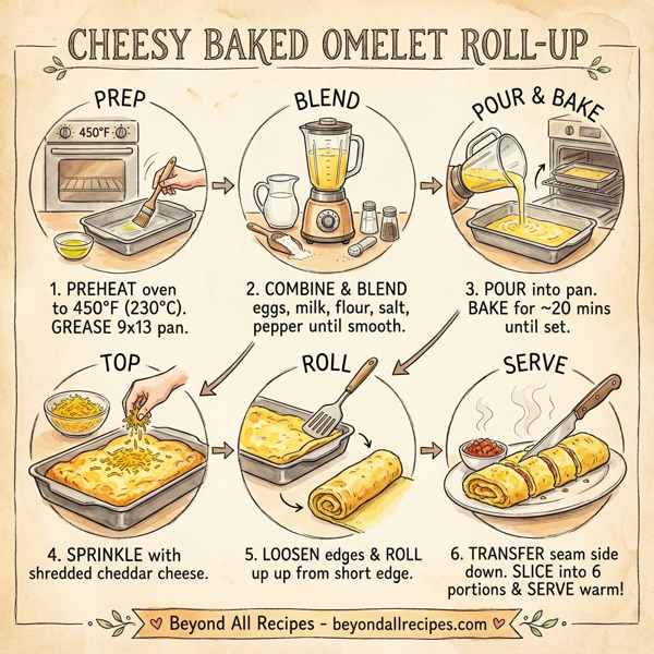 Cheesy Baked Omelet Roll-Up instructions