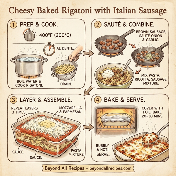 Cheesy Baked Rigatoni with Italian Sausage instructions