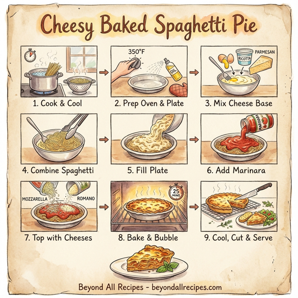 Cheesy Baked Spaghetti Pie instructions
