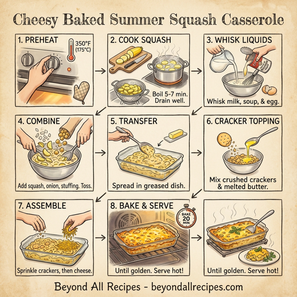 Cheesy Baked Summer Squash Casserole instructions