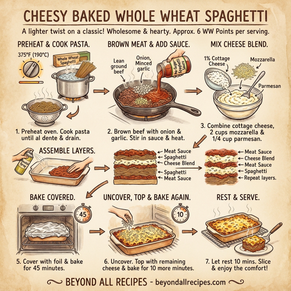 Cheesy Baked Whole Wheat Spaghetti instructions